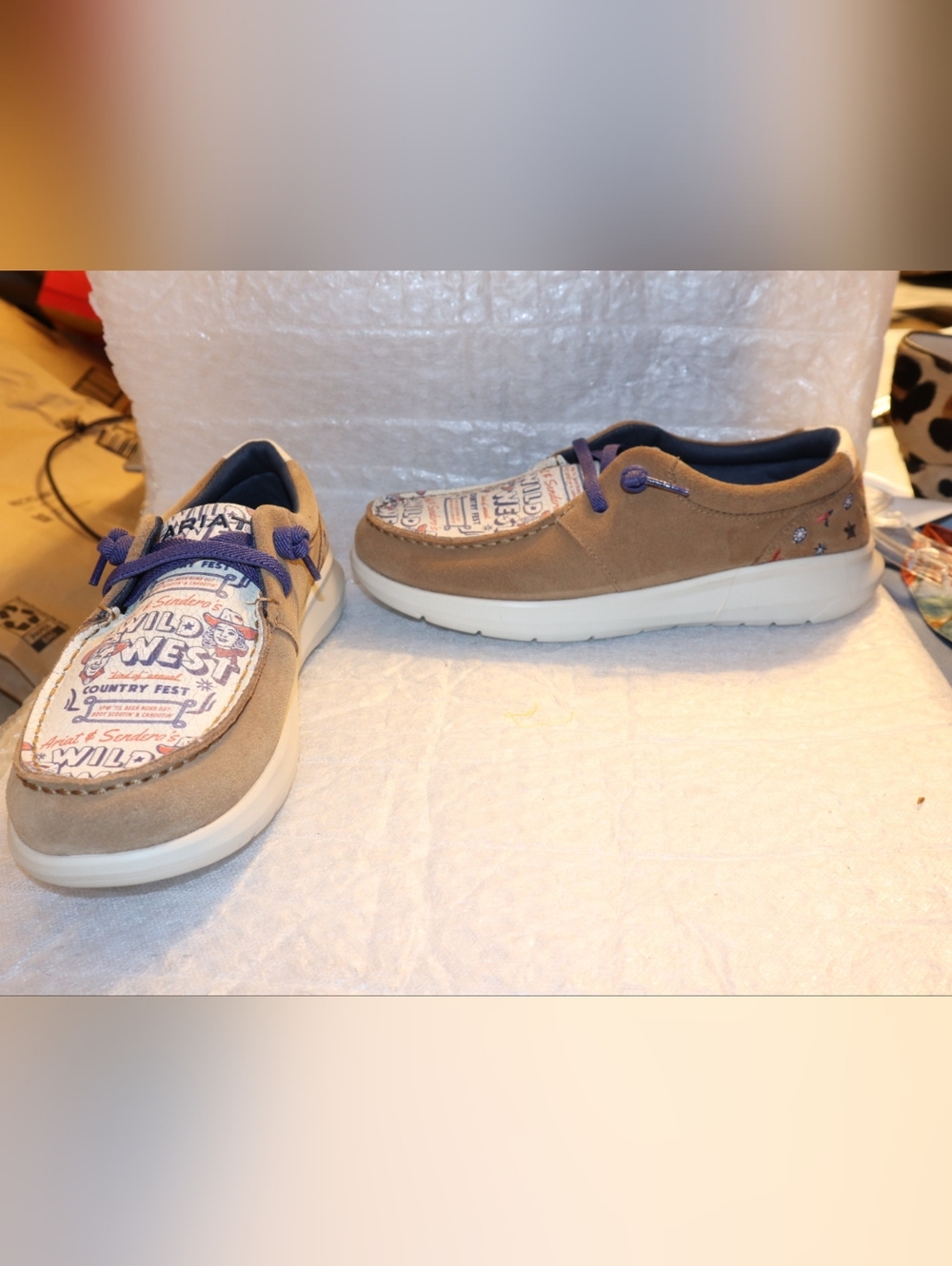 Ariat Ladies Hilo Sendero Barn Brown Slip On Shoes Size 7 - Picture 7 of 11